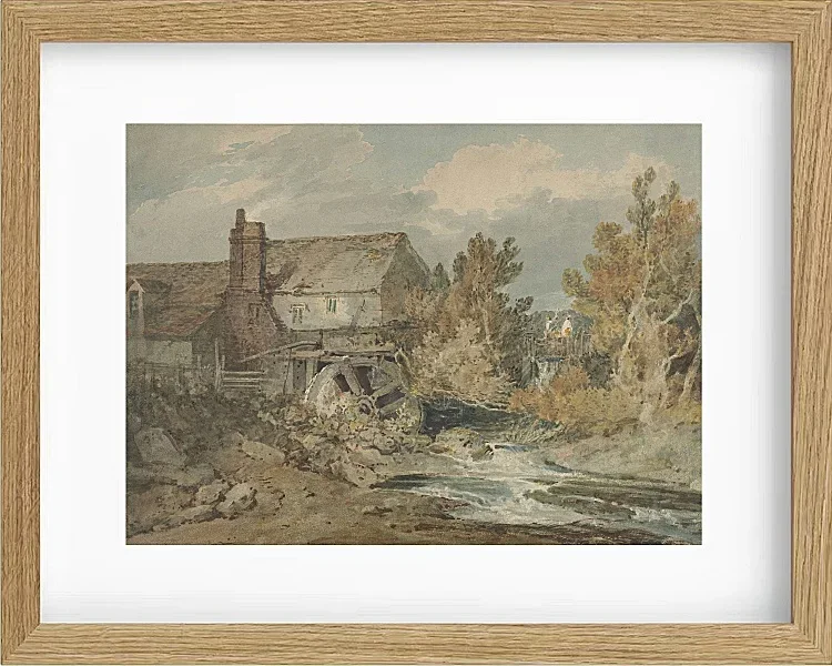 Wassermühle in der Nähe eines fließenden Baches - 1795