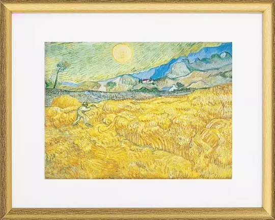 Weizenfeld hinter dem Saint-Paul-Krankenhaus mit Ernter - 1889