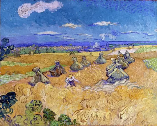 Weizenfelder mit Ernter, Auvers - 1887