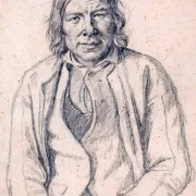 Wilhelm Marstrand | Brystbillede af svensk bonde - 1851 | Indrammet kunsttryk | Danmarks Guldalder
