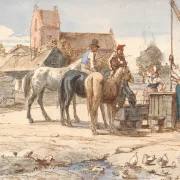 Wilhelm Marstrand – Am Brunnen außerhalb des Dorfes 1865 | Giclée Kunstdruck gerahmt