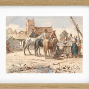 Wilhelm Marstrand – Am Brunnen außerhalb des Dorfes 1865 | Giclée Kunstdruck gerahmt