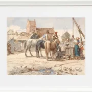 Wilhelm Marstrand – Am Brunnen außerhalb des Dorfes 1865 | Giclée Kunstdruck gerahmt