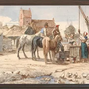 Wilhelm Marstrand – Am Brunnen außerhalb des Dorfes 1865 | Giclée Kunstdruck gerahmt