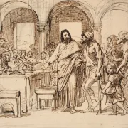 Wilhelm Marstrand | Den sidste nadver – 1860 | Indrammet kunsttryk | Danmarks Guldalder