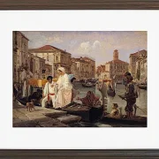 Wilhelm Marstrand – Ausstieg aus einer Gondel in Venedig 1852 | Giclée Kunstdruck gerahmt