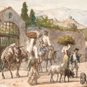 Wilhelm Marstrand – Bauern auf dem Weg nach Rom 1869 | Giclée Kunstdruck gerahmt