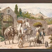 Wilhelm Marstrand – Bauern auf dem Weg nach Rom 1869 | Giclée Kunstdruck gerahmt