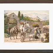 Wilhelm Marstrand – Bauern auf dem Weg nach Rom 1869 | Giclée Kunstdruck gerahmt