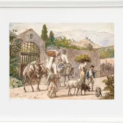 Wilhelm Marstrand – Bauern auf dem Weg nach Rom 1869 | Giclée Kunstdruck gerahmt