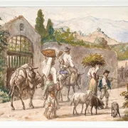 Wilhelm Marstrand – Bauern auf dem Weg nach Rom 1869 | Giclée Kunstdruck gerahmt