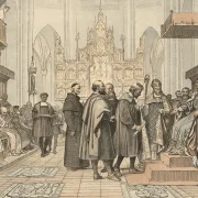 Wilhelm Marstrand | Christian 1. grundlægger et universitet – 1865 | Indrammet kunsttryk | Danmarks Guldalder