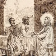 Wilhelm Marstrand | Kristus i Emmaus - 1865 | Indrammet kunsttryk | Danmarks Guldalder