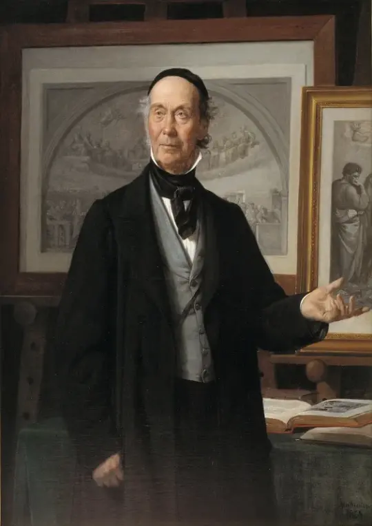Wilhelm Marstrand | Kunsthistorikeren Niels Lauritz Høyen - 1868 | Indrammet kunsttryk | Danmarks Guldalder