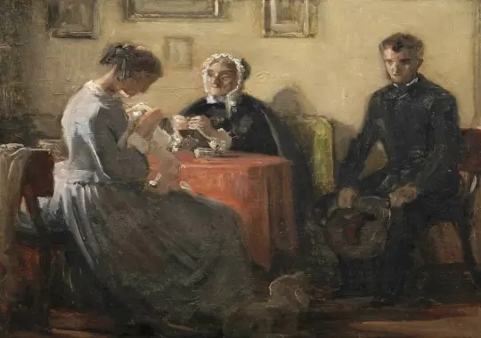 Wilhelm Marstrand | Bejlerens besøg – 1857 | Indrammet kunsttryk | Danmarks Guldalder