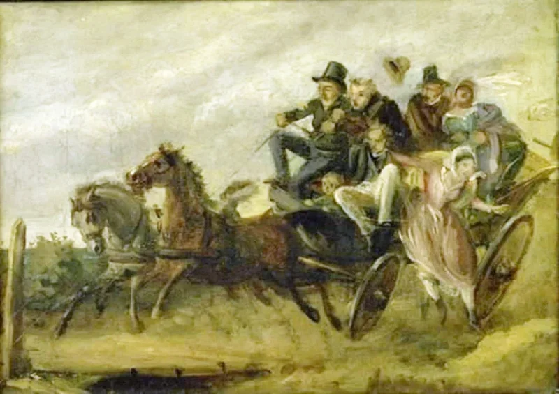 Wilhelm Marstrand | Rejsen til den mirakuløse kilde – 1830 | Indrammet kunsttryk | Danmarks Guldalder