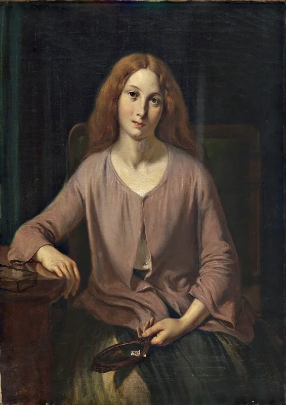 Wilhelm Marstrand | Venetiansk kvinde på toilettet – 1854 | Indrammet kunsttryk | Danmarks Guldalder
