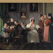 Wilhelm Marstrand – Die Familie Waagepetersen 1836 | Giclée Kunstdruck gerahmt