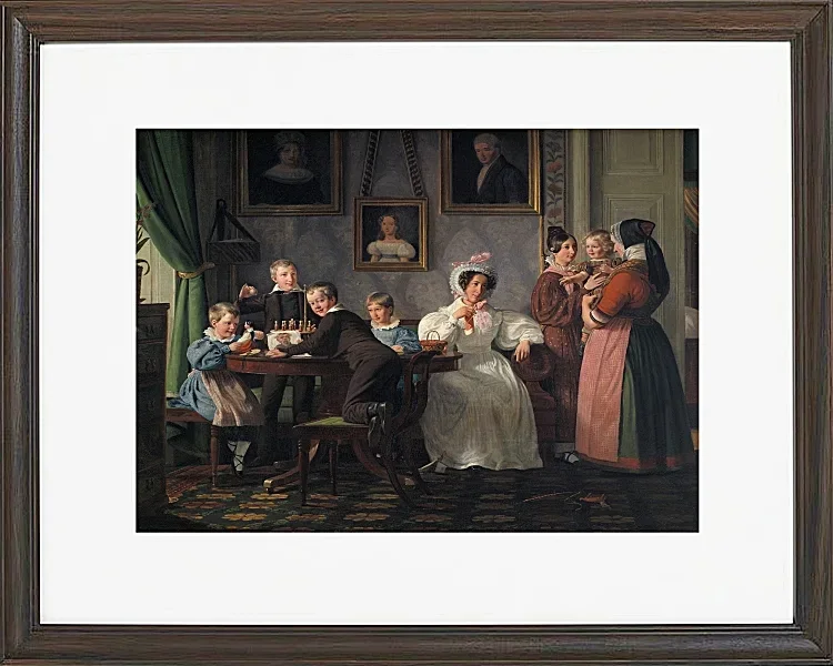 Wilhelm Marstrand – Die Familie Waagepetersen 1836 | Giclée Kunstdruck gerahmt