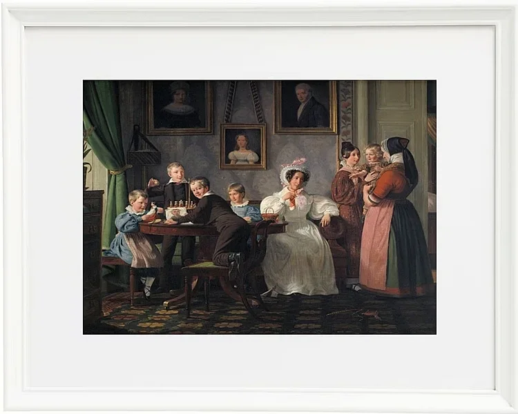Wilhelm Marstrand – Die Familie Waagepetersen 1836 | Giclée Kunstdruck gerahmt