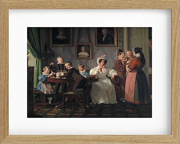 Wilhelm Marstrand – Die Familie Waagepetersen 1836 | Giclée Kunstdruck gerahmt