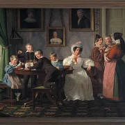 Wilhelm Marstrand – Die Familie Waagepetersen 1836 | Giclée Kunstdruck gerahmt