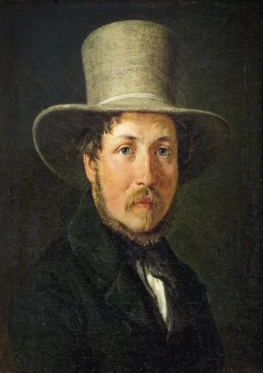 Wilhelm Marstrand | Maleren Christen Købke - 1839 | Indrammet kunsttryk | Danmarks Guldalder