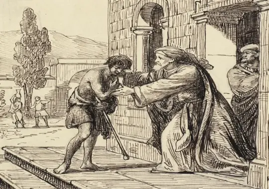 Wilhelm Marstrand | Die Rückkehr des verlorenen Sohnes - 1810 | Gerahmter Kunstdruck | Goldenes Zeitalter Dänemark