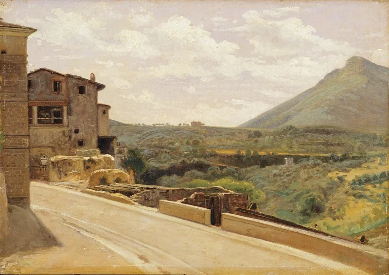 Wilhelm Marstrand | Italiensk landskab – 1825 | Indrammet kunsttryk | Danmarks Guldalder
