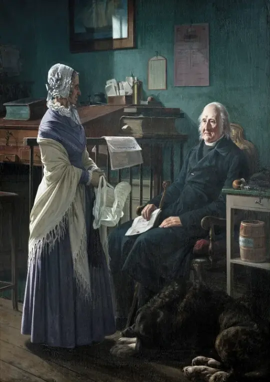 Wilhelm Marstrand | Købmand Christopher Friedenreich Hage og hans hustru – 1849 | Indrammet kunsttryk | Danmarks Guldalder