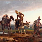 Wilhelm Marstrand | Don Quixotes første hjemtur - 1832 | Indrammet kunsttryk | Danmarks Guldalder