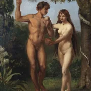 Wilhelm Marstrand | Eva frister Adam - 1830 | Indrammet kunsttryk | Danmarks Guldalder