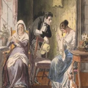 Wilhelm Marstrand – Ein Besuch 1850 | Giclée Kunstdruck gerahmt