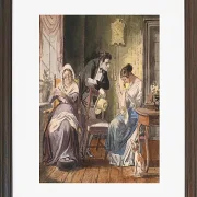 Wilhelm Marstrand – Ein Besuch 1850 | Giclée Kunstdruck gerahmt