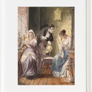 Wilhelm Marstrand – Ein Besuch 1850 | Giclée Kunstdruck gerahmt