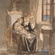Wilhelm Marstrand | Fru Marstrand med sønnen Poul - 1853 | Indrammet kunsttryk | Danmarks Guldalder