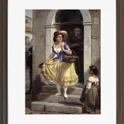 Wilhelm Marstrand – Eine Italienerin auf dem Weg zum Karneval 1835 | Giclée Kunstdruck gerahmt