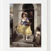 Wilhelm Marstrand – Eine Italienerin auf dem Weg zum Karneval 1835 | Giclée Kunstdruck gerahmt
