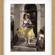 Wilhelm Marstrand – Eine Italienerin auf dem Weg zum Karneval 1835 | Giclée Kunstdruck gerahmt