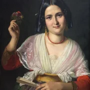 Wilhelm Marstrand – Eine römische Frau im Kostüm 1847 | Giclée Kunstdruck gerahmt