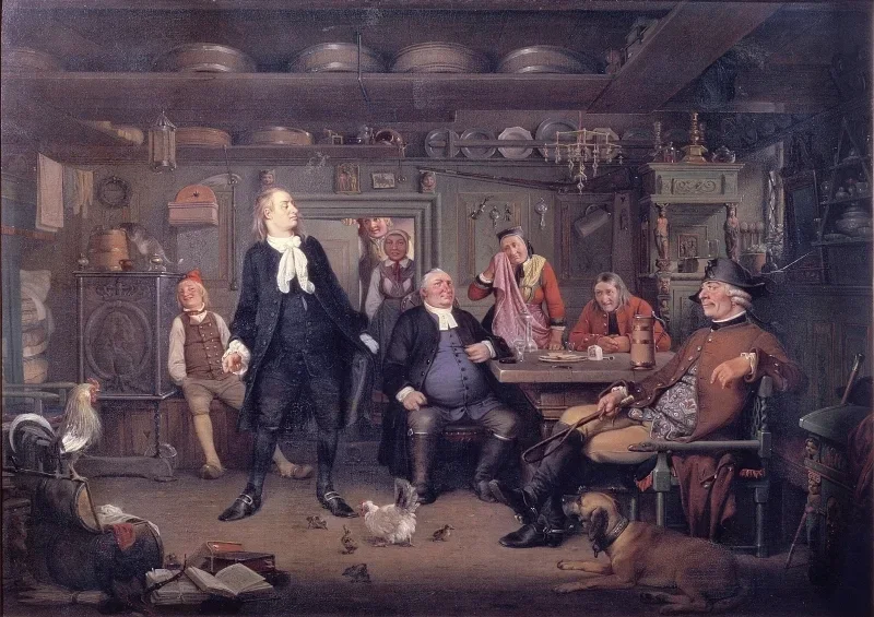 Wilhelm Marstrand | Erasmus Montanus – 1844 | Indrammet kunsttryk | Danmarks Guldalder