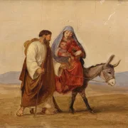 Wilhelm Marstrand | Den hellige familie på flugt – 1815 | Indrammet kunsttryk | Danmarks Guldalder