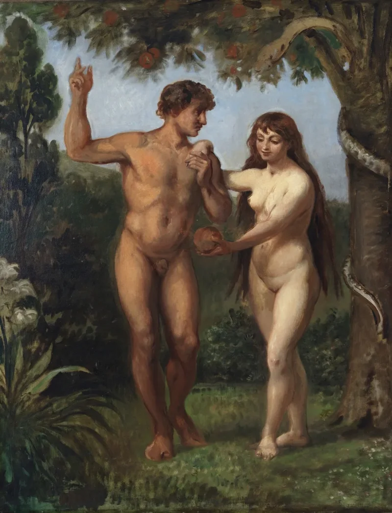 Wilhelm Marstrand – Eva verführt Adam 1830 | Giclée Kunstdruck gerahmt