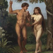 Wilhelm Marstrand – Eva verführt Adam 1830 | Giclée Kunstdruck gerahmt