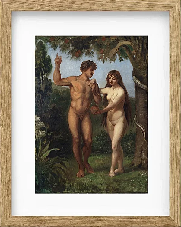 Wilhelm Marstrand – Eva verführt Adam 1830 | Giclée Kunstdruck gerahmt