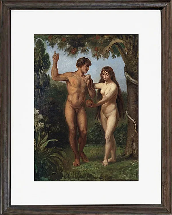 Wilhelm Marstrand – Eva verführt Adam 1830 | Giclée Kunstdruck gerahmt