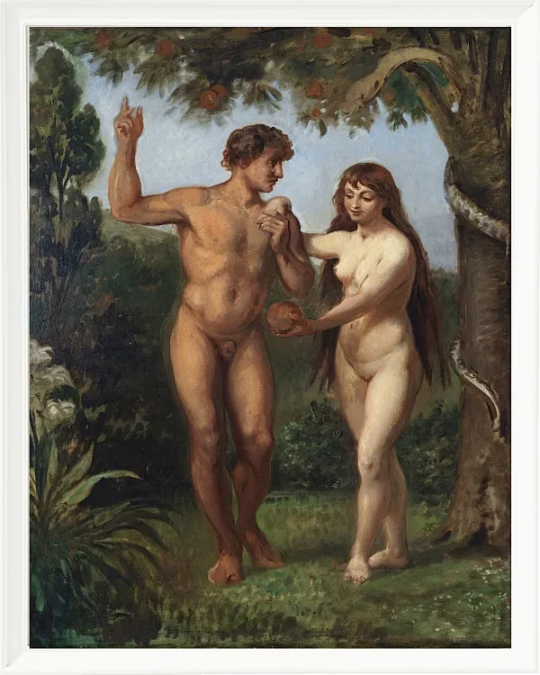 Wilhelm Marstrand – Eva verführt Adam 1830 | Giclée Kunstdruck gerahmt