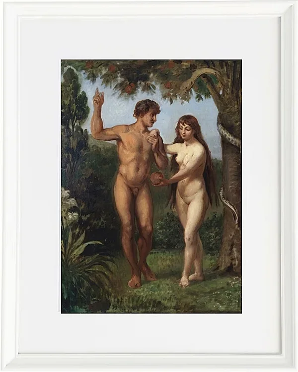 Wilhelm Marstrand – Eva verführt Adam 1830 | Giclée Kunstdruck gerahmt
