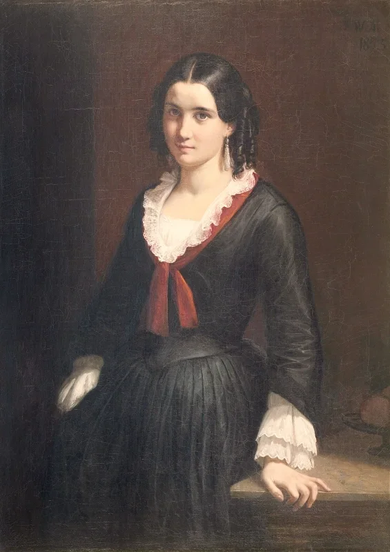 Wilhelm Marstrand | Frøken Vilhelmine Hage – 1853 | Indrammet kunsttryk | Danmarks Guldalder