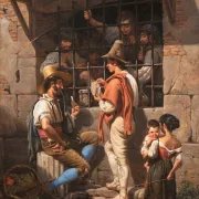Wilhelm Marstrand – Gefängnisszene in Rom 1837 | Giclée Kunstdruck gerahmt